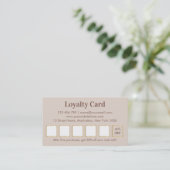 Elegante Beige & Gold PMU Treueprogramm Treuekarte (Stehend Vorderseite)