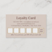 Elegante Beige & Gold PMU Treueprogramm Treuekarte (Vorderseite)