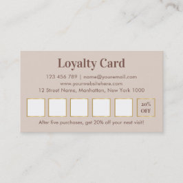Elegante Beige & Gold PMU Treueprogramm Treuekarte