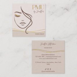 Elegante Beige & Gold PMU Visitenkarte