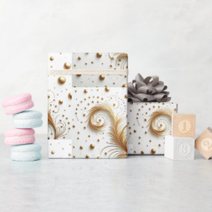 Elegante Beige Gold Retro Geschenkpapier