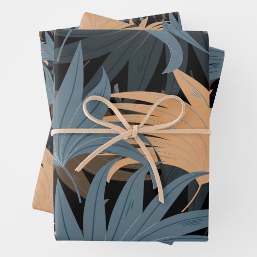 Elegante Beige Gray Palm Blätter Foliage Exotic (Beispiel)