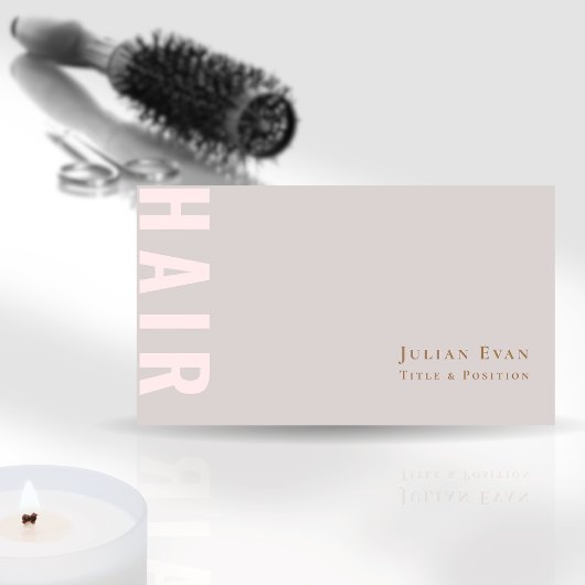 Elegante Beige Hair Stylist Business Card Visitenkarte