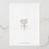 Elegante Beige Hand Drawn Bow Ribbon Save the Date Folieneinladung (Rückseite)