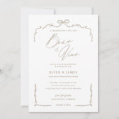 Elegante Beige Hand Drawn Bow & Ribbon Wedding Einladung (Vorderseite)