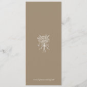 Elegante Beige Hand Drawn Bow & Ribbon Wedding Menükarte (Rückseite)