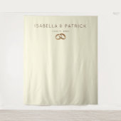 Elegante beige Hochzeitsringe Wandteppich (Vorderseite)