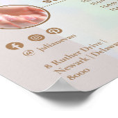 Elegante Beige Holographic Aura Arch Price List Poster (Ecke)
