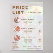 Elegante Beige Holographic Aura Arch Price List Poster (Vorne)