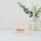 Elegante Beige Ikone Golden Heart Empfehlungskarte (Stehend Vorderseite)
