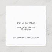 Elegante Beige Imitate Goldschere Comb Fairstylist Quadratische Visitenkarte (Rückseite)