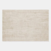 Elegante beige Leinenstruktur Geschenkpapier Set (Vorderseite 3)