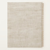 Elegante beige Leinenstruktur Planer (Rückseite)