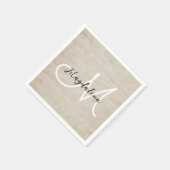 Elegante beige Leinenstruktur Serviette (Ecke)