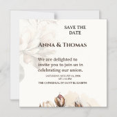 Elegante Beige Magnolia Save the Date Karte (Vorderseite)