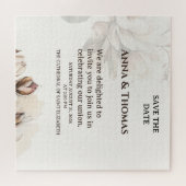 Elegante Beige Magnolia Save the Date Karte Puzzle (Horizontal)