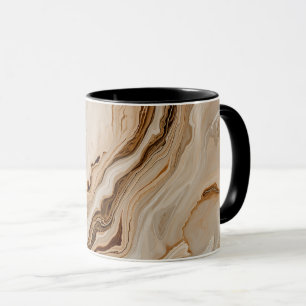 Elegante beige Marmor-Abstraktkunst Tasse