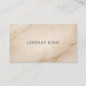 Elegante Beige-Marmor-QR-Code-Visitenkarte Terminkarte (Vorderseite)