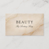 Elegante Beige-Marmor-QR-Code-Visitenkarte Terminkarte (Vorderseite)