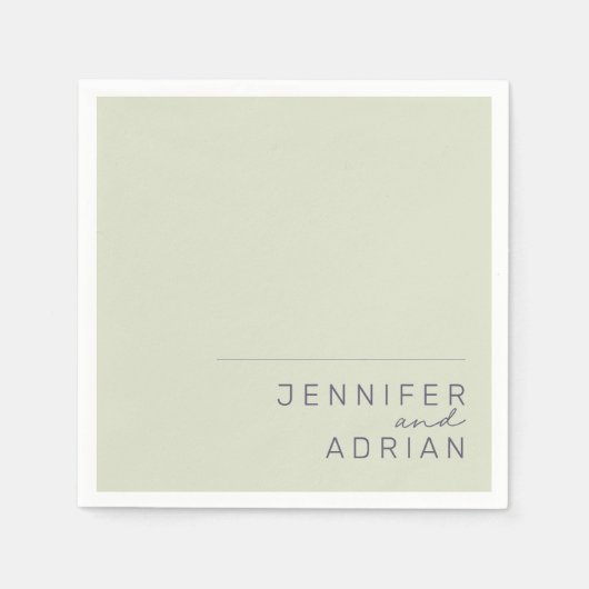 Elegante Beige Minimal Moderne Hochzeit Napkins Serviette (Vorderseite)