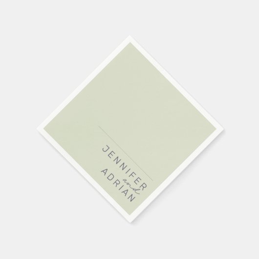 Elegante Beige Minimal Moderne Hochzeit Napkins Serviette (Ecke)