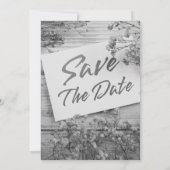 Elegante Beige Minimalistische Foto Save the Date (Rückseite)