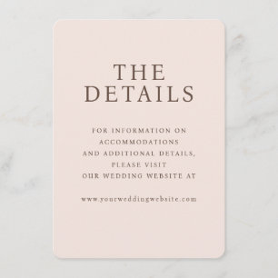 Elegante Beige Minimalistische Hochzeits-Webseiten Begleitkarte