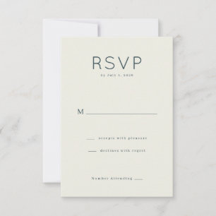 Elegante Beige Minimalistische RSVP Karte