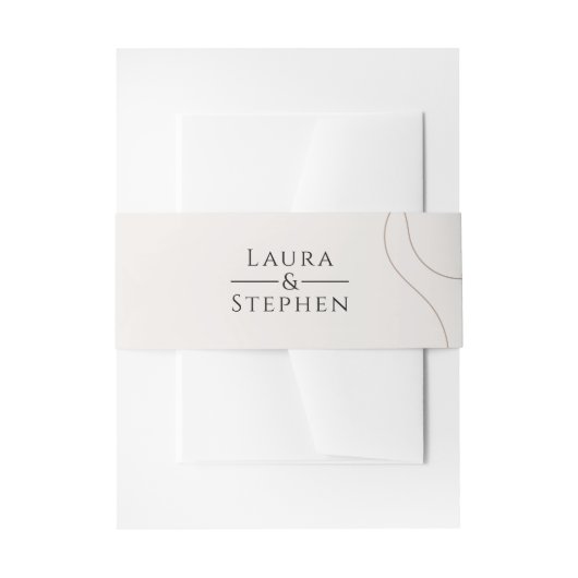 Elegante Beige Neutrale Paare Hochzeit Einladungsbanderole (Vorderseite Beispiel)