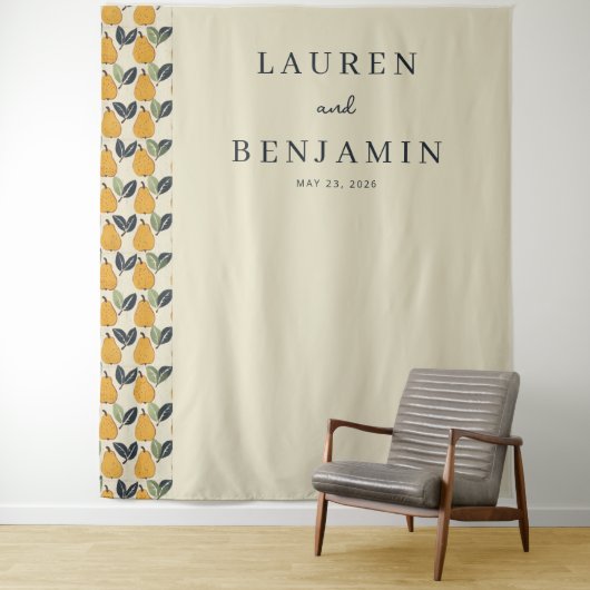 Elegante beige Perlen-Illustration Wandteppich (Beispiel)