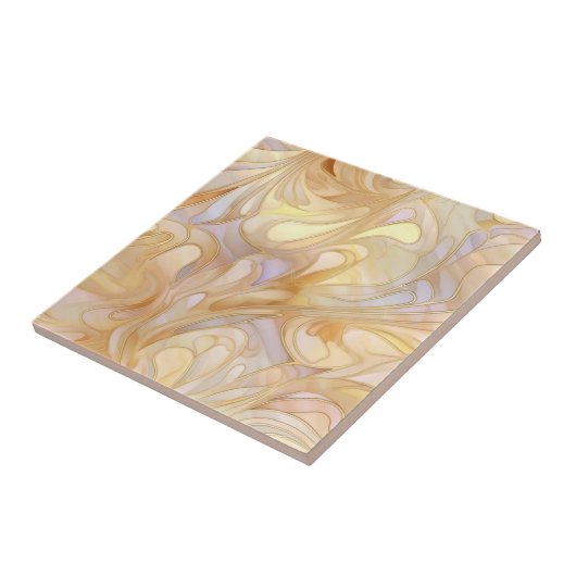 Elegante beige Perlmutter Fliese (Seite)