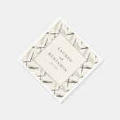 Elegante Beige Pinselstriche Serviette (Ecke)