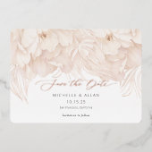 Elegante beige Pony-Hochzeit speichern Sie die Dat Folieneinladung (Vorderseite)