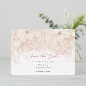 Elegante beige Pony-Hochzeit speichern Sie die Dat Folieneinladung (Stehend vorne)