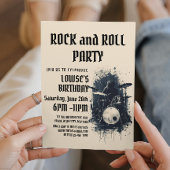 Elegante Beige Rock and Roll Party Einladung