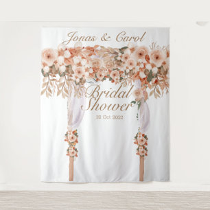 Elegante beige Rose Brautparty Blumenbraut Wandteppich