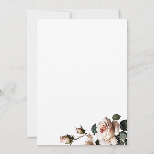 Elegante Beige Rose Girl Babydusche Einladung (Rückseite)