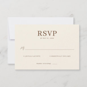 Elegante Beige-RSVP-Karte RSVP Karte