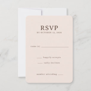Elegante Beige RSVP-Karte RSVP Karte
