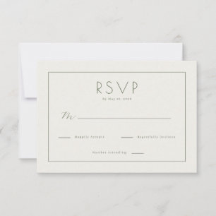 Elegante Beige RSVP-Karte RSVP Karte