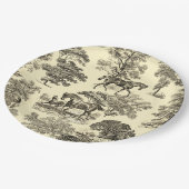 Elegante Beige Rustikale Pferde Pappteller (Schrägansicht)