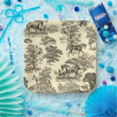 Elegante Beige Rustikale Pferde Pappteller (Party)