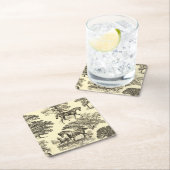 Elegante Beige Rustikale Pferde Rechteckiger Pappuntersetzer (Vor Ort)