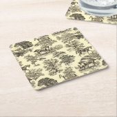 Elegante Beige Rustikale Pferde Rechteckiger Pappuntersetzer (angewinkelt)