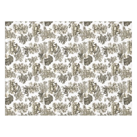 Elegante Beige Rustikale Pferde Tischdecke (Vorderseite (Horizontal))