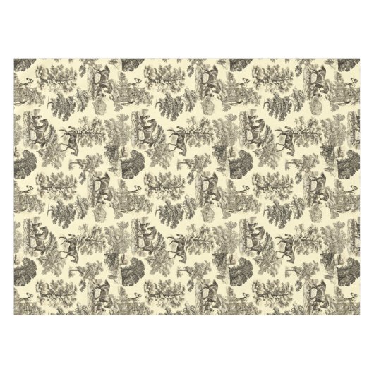 Elegante Beige Rustikale Pferde Tischdecke (Vorderseite (Horizontal))