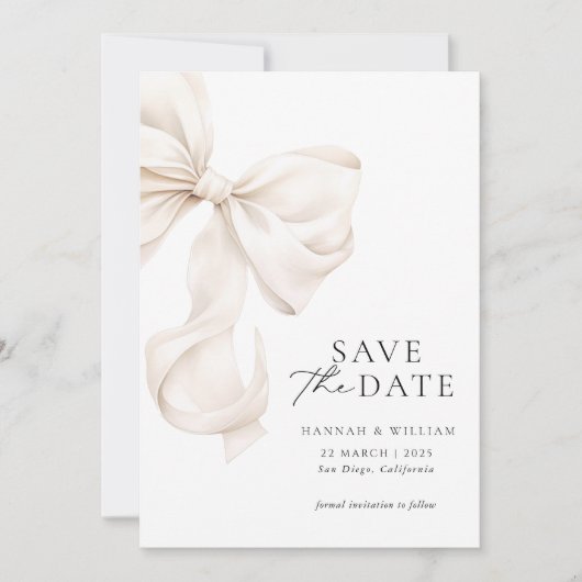 Elegante Beige Save the Date Card (Vorderseite)
