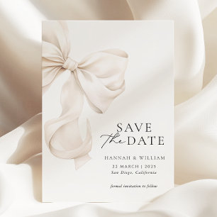 Elegante Beige Save the Date Card