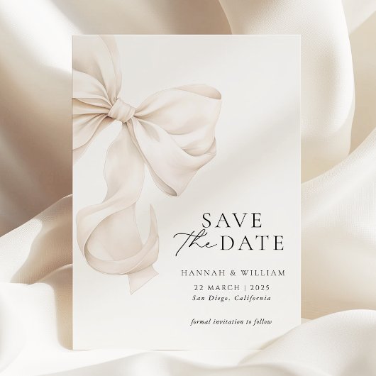 Elegante Beige Save the Date Card