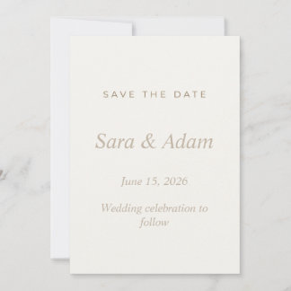 Elegante beige Save-the-Date-Hochzeit Save The Date